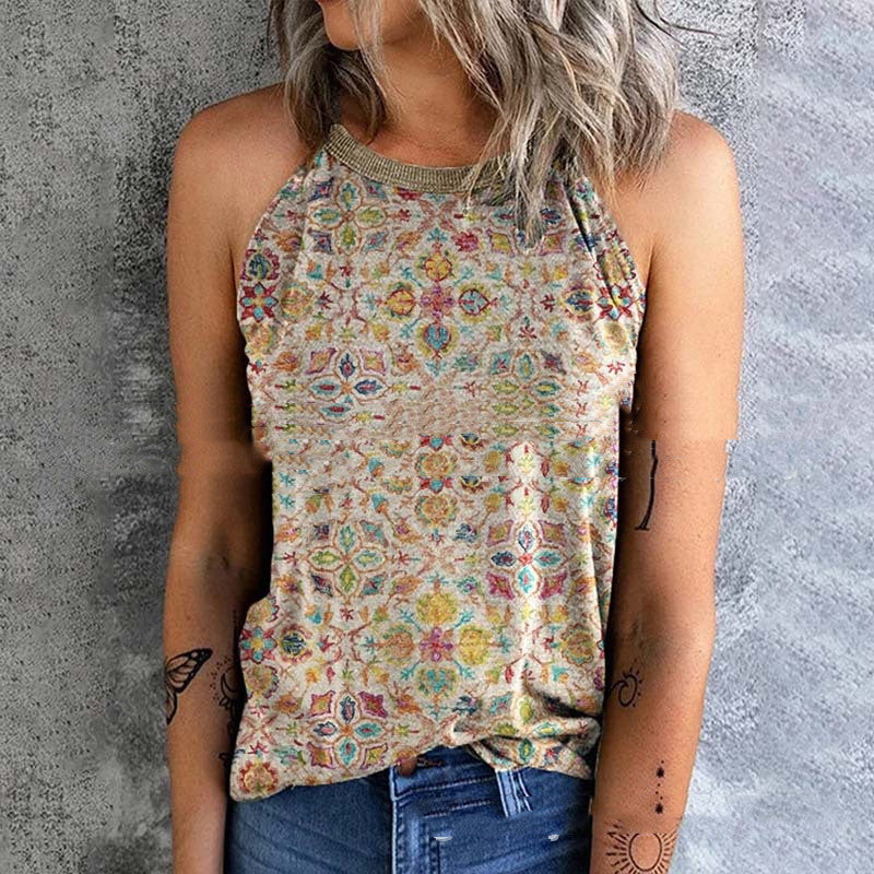 Emma – Débardeur bohème élégant en coton fleuri