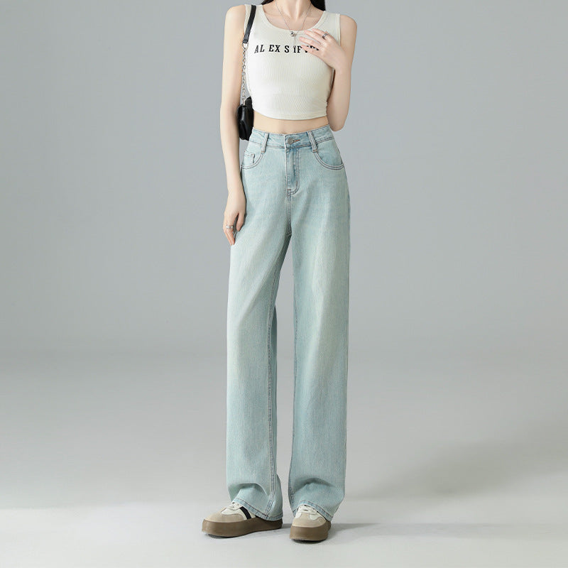 Pantalon en jean élégant taille haute