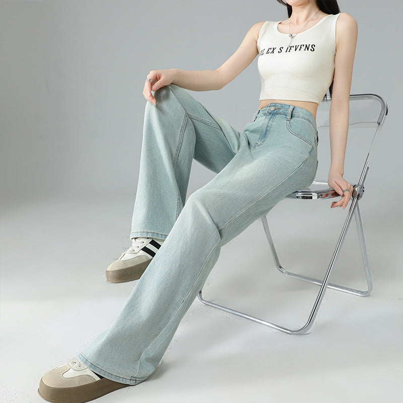 Pantalon en jean élégant taille haute